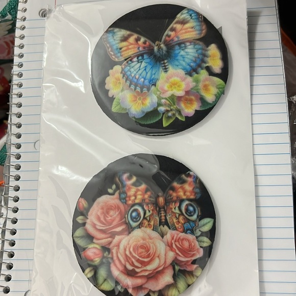 Set of 4 butterfly coasters - Picture 2 of 2